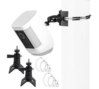 GOEDCH Supporto per Montaggio Su Palo per Telecamera: 2 Supporto per Asta, Supporto per Montaggio Su Palo Regolabile Nero, Supporto per Montaggio a Parete per Telecamera per Tubi in Acciaio