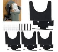 GOEDCH Supporto per Smerigliatrice Angolare da Parete: 4 Supporto per Smerigliatrice Angolare in Acciaio Inossidabile con Gancio per Corda, Supporto da Parete per Elettroutensile con Viti, Nero