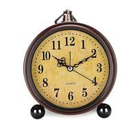 GOEDCH Sveglia Retrò: 5,3Pollici Sveglia Stile Vintage Silenzioso, Classica Sveglia Dvecchio Stile, Metallo Sveglia Silenzioso, Classico Orologio Retrò Sveglia da Tavolo per Camera da Letto, Comodino