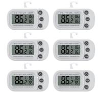 GOEDCH Termometro per frigorifero: 6 pezzi, mini termometro digitale per congelatore con gancio, impermeabile con gancio e magnete, termometro da cucina interno con display LCD