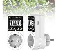 GOEDCH Termostato per Riscaldamento Digitale: 2 Pezzi Presa per Termostato Digitale con Sonda, Regolatore di Temperatura Digitale per Serra, Contenitore In Vetro, Serra, Germinazione Dei Semi