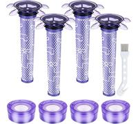 GOEDCH V8 Filtri per filtri di ricambio Dyson Accessori: 4 filtri HEPA Post, 4 filtri Star Pre, 1 spazzola per la pulizia, alta qualità per V8 Extra, V8 FOCUS Mattress, V8 Absolute Stick, V8 Animal