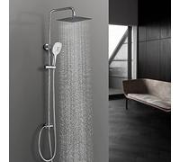 Görbach Colonna Doccia Acciaio Inox Senza Miscelatore Colonna Doccia Idromassaggio Senza Rubinetto Saliscendi Doccia Regolabile Set Doccia a Pioggia Con Soffione e Doccetta a Mano 20 * 20.