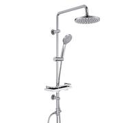 Görbach Colonna Doccia Acciaio Inox Senza Miscelatore Fori Muro Colonna Doccia idromassaggio Asta Doccia Set Doccia a Pioggia con Soffione e Doccetta in ABS D20cm