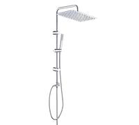 Görbach Colonna Doccia Acciaio Inox Senza Miscelatore Fori Muro Regolabili Colonna Doccia Senza Rubinetto Set Doccia a Pioggia Con Doccetta a Mano in INOX e Soffione Doccia in INOX 35 * 25 cm.