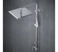 Görbach Colonna Doccia Acciaio Inox Senza Miscelatore Fori Muro Regolabili Set Doccia a Pioggia Con Soffione Doccia in acciaio INOX 30 * 30 quadrato