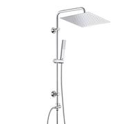 Görbach Colonna Doccia Acciaio Inox Senza Miscelatore Fori Muro Regolabili Set Doccia a Pioggia Con Soffione Doccia in acciaio INOX 30 * 30 quadrato