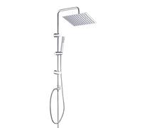 Görbach Colonna Doccia idromassaggio Colonna Doccia Acciaio Inox Senza Miscelatore Fori Muro Regolabili Asta Doccia Saliscendi Gruppo Doccia a Colonna Con Soffione e Doccetta 25 * 25 Quadrato