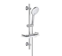 Görbach Colonna doccia Cromata 70 cm in Acciaio Inox 304 a Parete con Mensola Doccia Asta doccia con Staffe di Fissaggio Regolabili, Senza Rubinetto,Con Doccetta a 3 funzione (HBD12CP + Mensola).