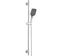 Görbach Saliscendi Doccia con Soffione 3 Getti, Asta Doccia Acciaio inox con Supporto per Doccetta e Tubo, Colonna Doccia Senza Miscelatore Adattarsi ai Fori Esistenti, 100 cm Cromo