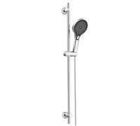 Görbach Saliscendi Doccia con Soffione 3 Getti, Asta Doccia Acciaio inox con Supporto per Doccetta e Tubo, Colonna Doccia Senza Miscelatore Adattarsi ai Fori Esistenti, 100 cm Cromo