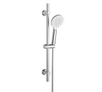 Görbach Saliscendi Doccia con Soffione 3 Getti, Asta Doccia Acciaio inox con Supporto per Doccetta e Tubo, Colonna Doccia Senza Miscelatore Adattarsi ai Fori Esistenti, 70 cm Cromo