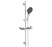 Görbach Saliscendi Doccia con Soffione 3 Getti, Asta Doccia 100 cm Cromo