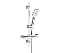 Görbach Colonna Doccia in Acciaio Inox con Mensola per Doccia, Barra Doccia 70cm Asta Doccia Saliscendi con Doccetta a 3 Getti, Supporto per Soffione Doccia e Tubo per Bagno, Rettangolare, Cromato
