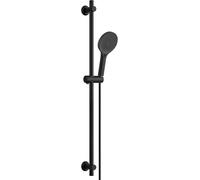Görbach Saliscendi Doccia con Soffione 3 Getti, Asta Doccia Acciaio inox con Supporto per Doccetta e Tubo, Colonna Doccia Senza Miscelatore Adattarsi ai Fori Esistenti, 100 cm Nero