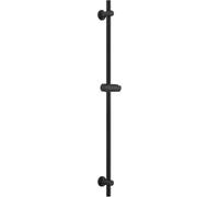Görbach Set doccia in acciaio inox con supporto per doccia regolabile, supporto da parete compatibile con fori per doccia, adatto per doccette standard, asta doccia 100 cm, colore nero