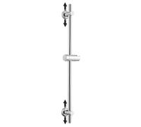 Görbach Set doccia in acciaio inox con supporto per soffione doccia regolabile, supporti da parete compatibili con fori, adatto per doccette a mano standard, asta doccia da 70 cm, cromato