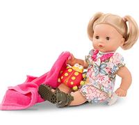 Götz 2118245 Maxy Aquini Minimaxi bambola da bagno - bambola da 42 cm - capelli biondi, occhi azzurri che dormono - set da 8 pezzi - bambola per bambina
