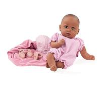 Götz 2216867 Bambola da bagno Cozy Aquini Soft Mood - bambola senza capelli con occhi marroni che dormono in set da 7 pezzi - bambola per bambina da 33 cm