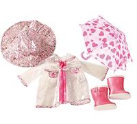 Götz 3402190 Combinazione Rainy Day - aprile Taglia Abbigliamento per Bambole. XL - Set di Abbigliamento e Accessori da 5 Pezzi per Bambole in Piedi da 45 a 50 cm