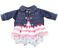 Götz 3402659 Tutina Vacanze per bebè - taglia abbigliamento bambola. S - Set di vestiti e accessori da 3 pezzi per bambole da 30 a 33 cm