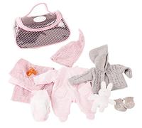 Götz 3402832 Set per Bebè Grande, Misura Coniglio S - Set di Abbigliamento e Accessori da 10 Pezzi per Bambole da 30 a 33 cm