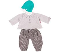 Götz 3402839 Tutina da bambino alla moda a pois, taglia S - Set di vestiti da 3 pezzi per bambole da 30 a 33 cm - composto da cappello, top, pantaloni