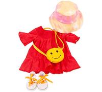 Götz 3403504 Abito combinato Rosso - Taglia abbigliamento bambola. XL - Set di abbigliamento e accessori da 5 pezzi per bambole in piedi 45-50 cm