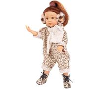 Götz Little Kidz Total Tiger 2411240 - Bambola Multigelenk, 36 cm, con capelli castani e occhi castani, set da 6 pezzi