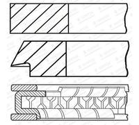 GOETZE ENGINE Anello Del Pistone da Officina per VW Golf IV 1J1 Passat Variant