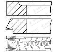GOETZE ENGINE Set Di Anelli Del Pistone E Pinza Per Volvo 240 P242 P244 P245