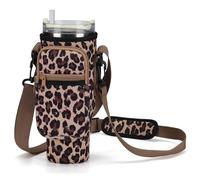 GOEWY Borsa porta bottiglia d'acqua leopardata per Stanley da 1,18 l, con tasca per telefono, porta bottiglia d'acqua con tracolla, in neoprene, per accessori Stanley Cup