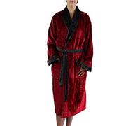Gözze - Accappatoio Unisex con Con Collo a Scialle, Sensazione di Seta, 100% Microfibra, 330 g/m², Taglia, 100% Microfibra, S - Rosso