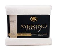 Gözze - Coperta Avvolgente, Sensazione Merino, Reversibile, Tessuto Spesso 600 g/m², 100% Poliestere, 150 x 200 cm - Bianco Lana