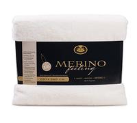 Gözze - Coperta Avvolgente, Sensazione Merino, Reversibile, Tessuto Spesso 600 g/m², 100% Poliestere, 220 x 240 cm - Bianco Lana
