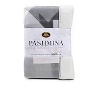 Gözze - Coperta Avvolgente, Sensazione Pashmina, Reversibile, 100% Poliestere, 150 x 200 cm - Cenere