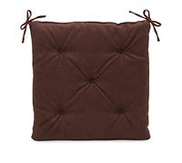 Gözze - Cuscino con Nastrini per il Fissaggio alla Sedia, Cuscino per Sedia, Trapuntato, Darco, 100% Poliestere, 40 x 40 x 4 cm - Cioccolato