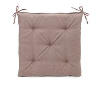 Gözze - Cuscino con Nastrini per il Fissaggio alla Sedia, Cuscino per Sedia, Trapuntato, Darco, 100% Poliestere, 40 x 40 x 4 cm - Tortora