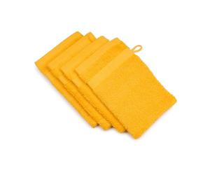Gözze - Guanto da Bagno New York, Set da 4 Pezzi, Morbido e Assorbente, 100% Cotone, 17 x 24 cm - Giallo