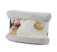 Gözze - Morbida Coperta Premium, Sensazione Cashmere, Microfibra, 180 x 220 cm - Argento