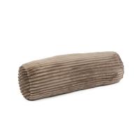 Gözze - Morbido Cuscino Cilindrico, Motivo a Coste, Ideale come Supporto per il Collo, 100% Poliestere, 70 x 22 cm - Tortora