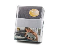 Gözze - Set Biancheria da Letto Reversibile, Sensazione Cashmere, Copripiumino: 135 x 200 cm, Federa: 80 x 80 cm, Microfibra, 135 x 200 cm - Antracite/Argento