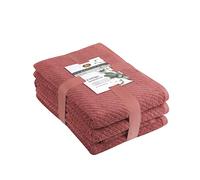 Gözze - Set di Asciugamani in Spugna, 2 Asciugamani per le Mani (50 x 100 cm), 2 Asciugamani da Bagno (70 x 140 cm) e 2 Asciugamani per gli Ospiti (30 x 50 cm), 100% Cotone - Rosso