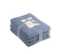 Gözze - Set di Asciugamani in Spugna, 2 Asciugamani per le Mani (50 x 100 cm), 2 Asciugamani da Bagno (70 x 140 cm) e 2 Asciugamani per gli Ospiti (30 x 50 cm), 100% Cotone - Blu