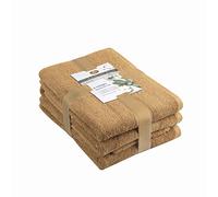 Gözze - Set di Asciugamani in Spugna, 2 Asciugamani per le Mani (50 x 100 cm), 2 Asciugamani da Bagno (70 x 140 cm) e 2 Asciugamani per gli Ospiti (30 x 50 cm), 100% Cotone - Sabbia
