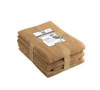 Gözze - Set di Asciugamani in Spugna, 2 Asciugamani per le Mani (50 x 100 cm), 2 Asciugamani da Bagno (70 x 140 cm) e 2 Asciugamani per gli Ospiti (30 x 50 cm), 100% Cotone - Sabbia