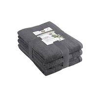 Gözze - Set di Asciugamani in Spugna, 2 Asciugamani per le Mani (50 x 100 cm), 2 Asciugamani da Bagno (70 x 140 cm) e 2 Asciugamani per gli Ospiti (30 x 50 cm), 100% Cotone - Antracite