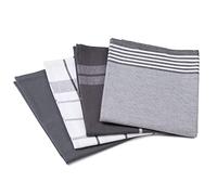 Gözze - Set di Strofinacci, 4 Pezzo, 100% Cotone Jacquard, Materiale Molto Spesso (200 g/m²), 100% Cotone, 50 x 70 cm - Antracite
