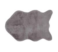 Gözze - Tappeto Morbido ed Elegante in Finta Pelle, 100% Poliestere, 60 x 90 cm - Argento