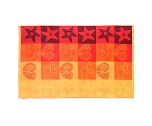 Gözze - Telo mare, 100% Cotone, 100 x 160 cm - Rosso/Giallo